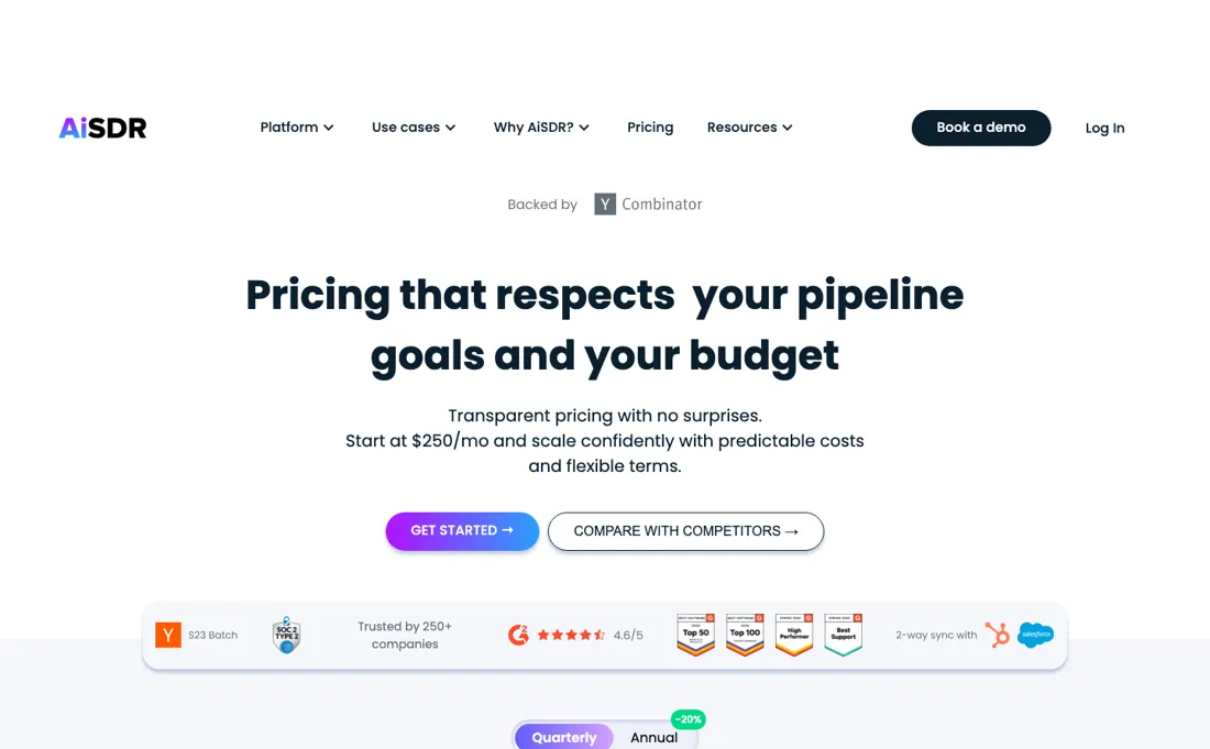 AISDR pricing page