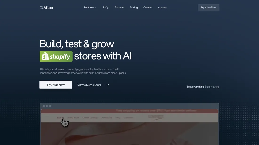 Atlas AI Store Builder product