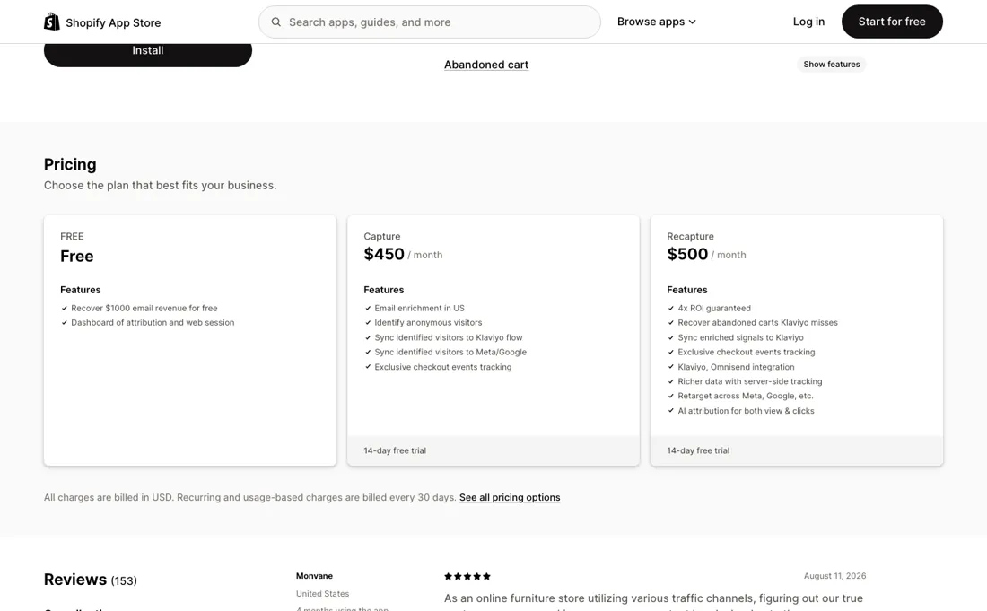 Attribuly pricing page