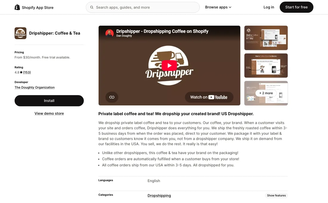 Dripshipper pricing page