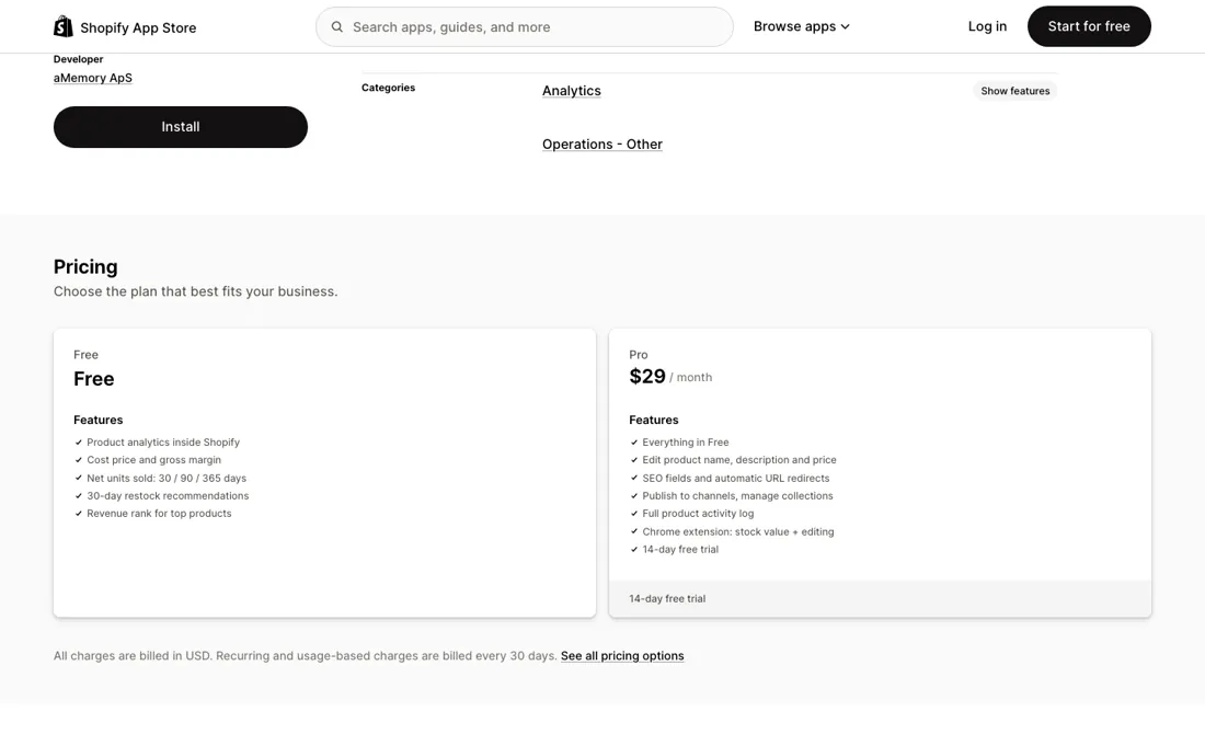 EcomXray pricing page