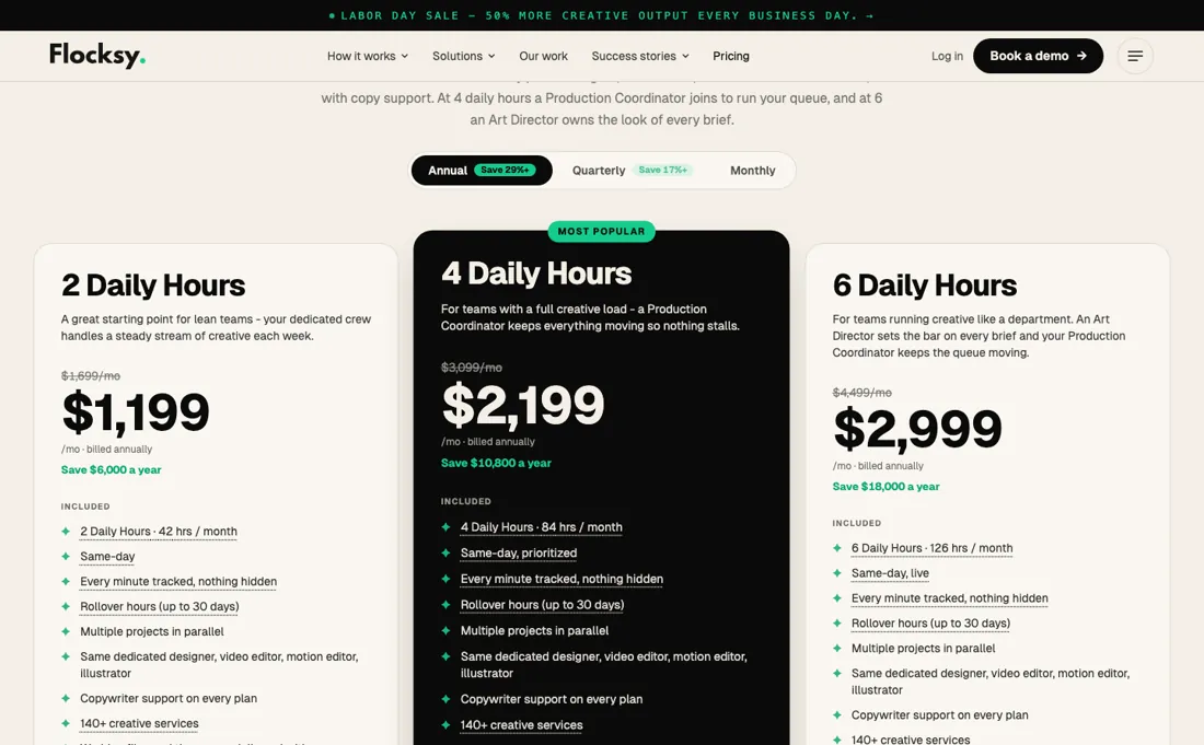 Flocksy pricing page
