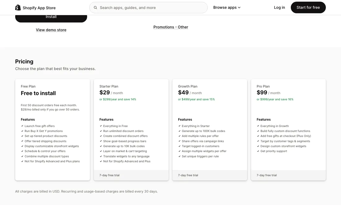 Kite pricing page
