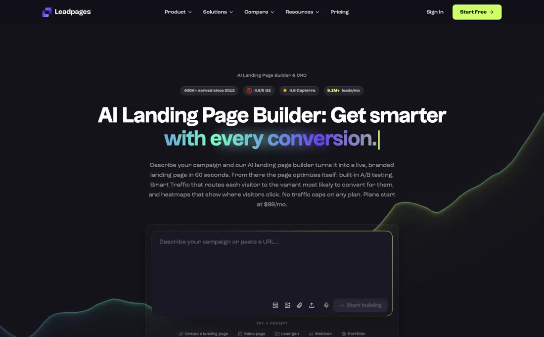 Leadpages pricing page