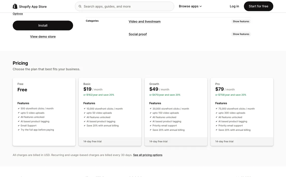 VyReel pricing page
